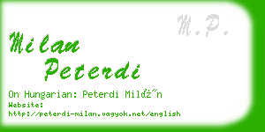 milan peterdi business card